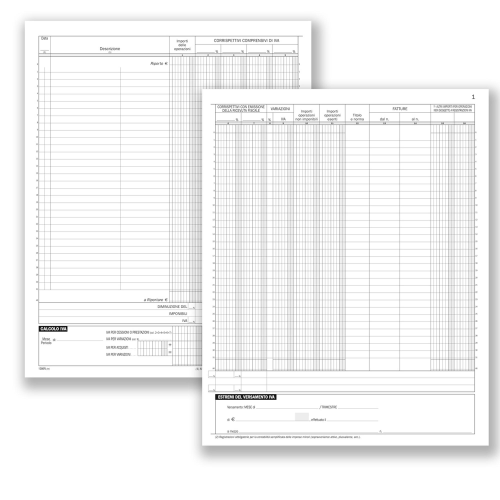 DATA UFFICIO REGISTRO CORRISPETTIVI 245X310MM A4 17 FOGLI CONF 5 Pz.